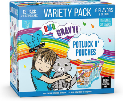 B.F.F. OMG - Best Feline Friend Oh My Gravy!, Variety Pack, Potluck O' Pouches, 