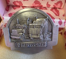 vintage 1985 Kenworth truck belt buckle made by Tonkin Inc.