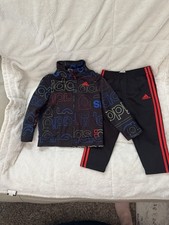 Adidas Toddler Boys Two-Piece Tracksuit Set 24 Hour Black Full Zip Jacket Pants