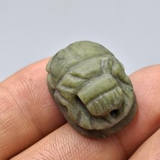 Wonderful Old Egyptian Jasper Stone Intaglio Scarab Seal stamp Bead Amulet 