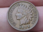 1896 Indian Head Cent Penny- XF/AU Details, LIBERTY Visible, 2.5 Diamonds, Brown