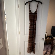Sanctuary Brown Black V-Neck Long Sleeveless dress M