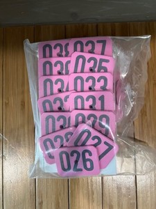 New 250 Pink Y-Tex Hog ear tags Numbered 001 to 250