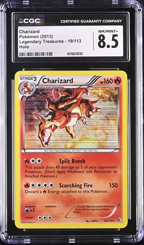 CGC 8.5 - CHARIZARD - 19/113 LEGENDARY TREASURES HOLO POKEMON