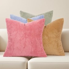 Set of 4 Throw Pillow Covers 18x18 18" x 18" Pack of 4 Rose Red/Light Green