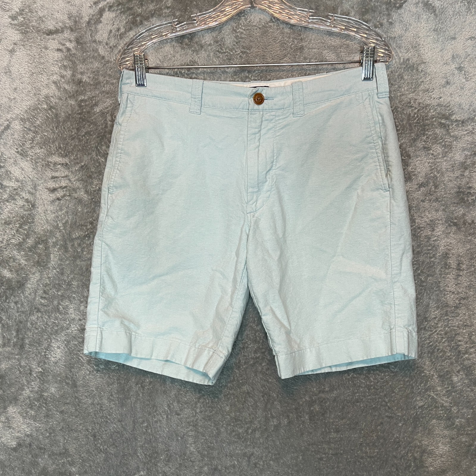 J.Crew Men Classic Preppy Sunwashed Oxford Flat Front Bermuda Chino Shorts 31W