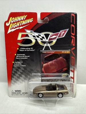(B7) 1/64 Johnny Lightning 50th 1985 Corvette Gold #24 Ship Deals READ!