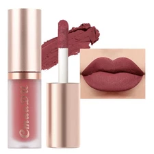 evpct 1Pcs Mauve Red Matte Liquid Lipstick Lip Gloss Glossy Set for Black Wom...