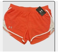 Under Armour Women’s Fly-By 2.0 Lightweight Shorts-Size Small Orange-Gym-Running