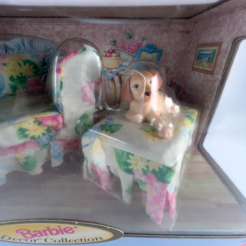 1998 Barbie Decor Collection Upholstered 2 Stuffed Chairs with Dog ...