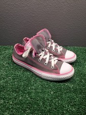 Converse All Star Juniors Size 3 Hot Pink Gray Skate Sneakers Shoes