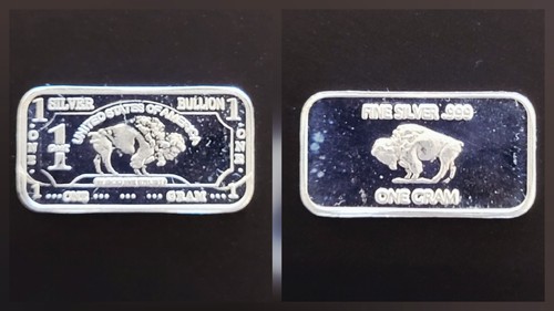 .999 Fine Silver "Buffalo Bill" One Gram Bar + Free ??? World Coin