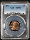 1955 1C RD Lincoln Wheat One Cent  PCGS MS64RD   81378395