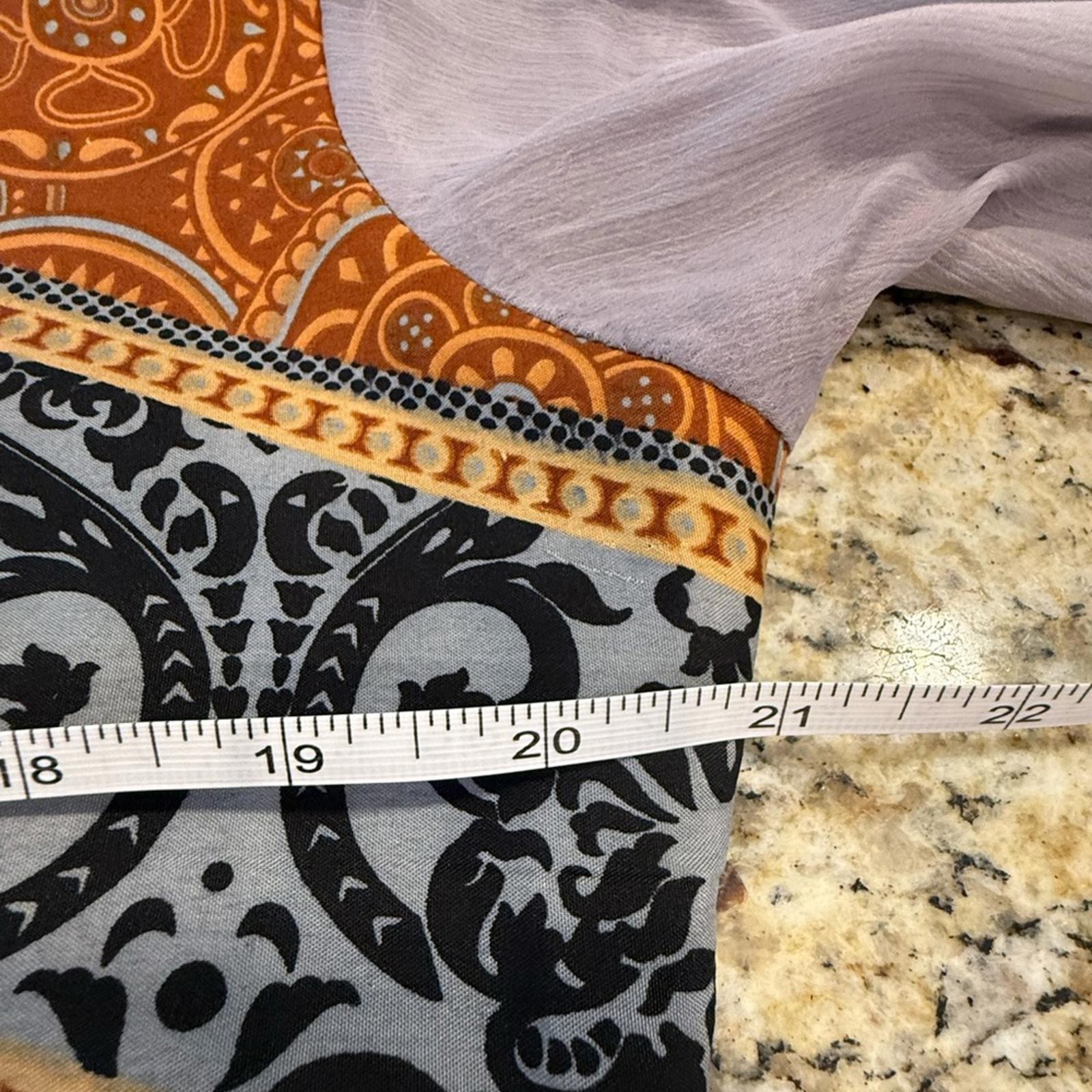 Paisley tunic top patchwork neutral multicolored … - image 6