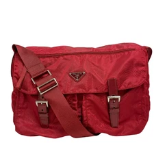 PRADA B1738 Messenger Shoulder Bag Red