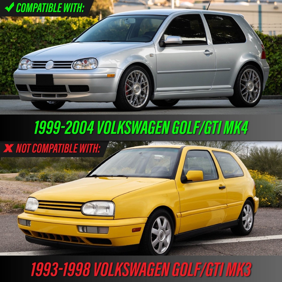 1999-2004 VW Golf GTi Mk.IV Headlight + Projector Fog Assembly Set