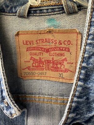 LEVI'S Easy Rider Jean Denim Trucker Snap Up Jacket Adult XL 70550