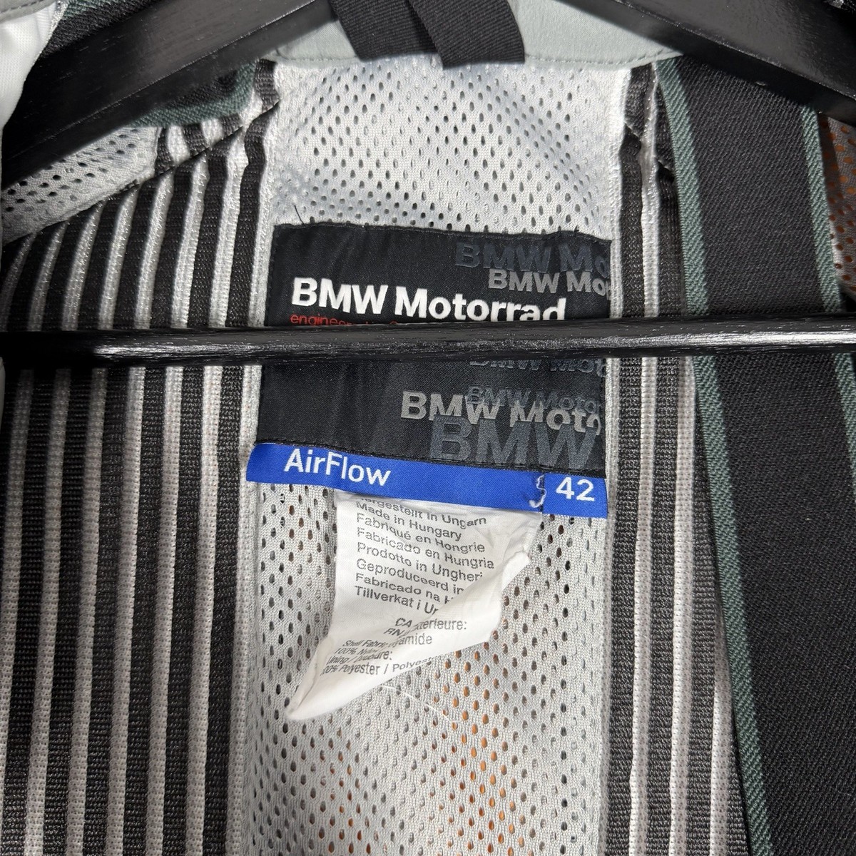 BMW Motorrad Jacket Airflow Mens Size 42 Gray Armored Biker Gear