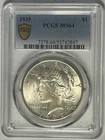 1935  PEACE DOLLAR PCGS MS 64
