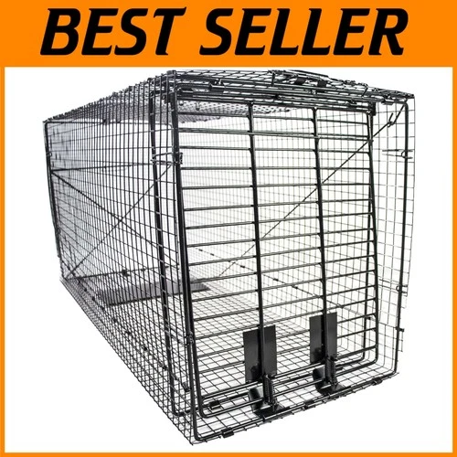Durable 50-Inch Folding Live Animal Trap - Ideal for Capturing Pests Humanely