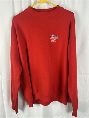 #ad Rare Vintage Super Kmart Embroidered Logo Red Crewneck XL Fleece Sweatshirt 90s $14.99