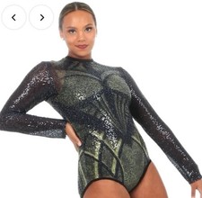 ALEXANDRA You Glow Girl NWT Sheer Sequined Dance Leotard Costume Medium