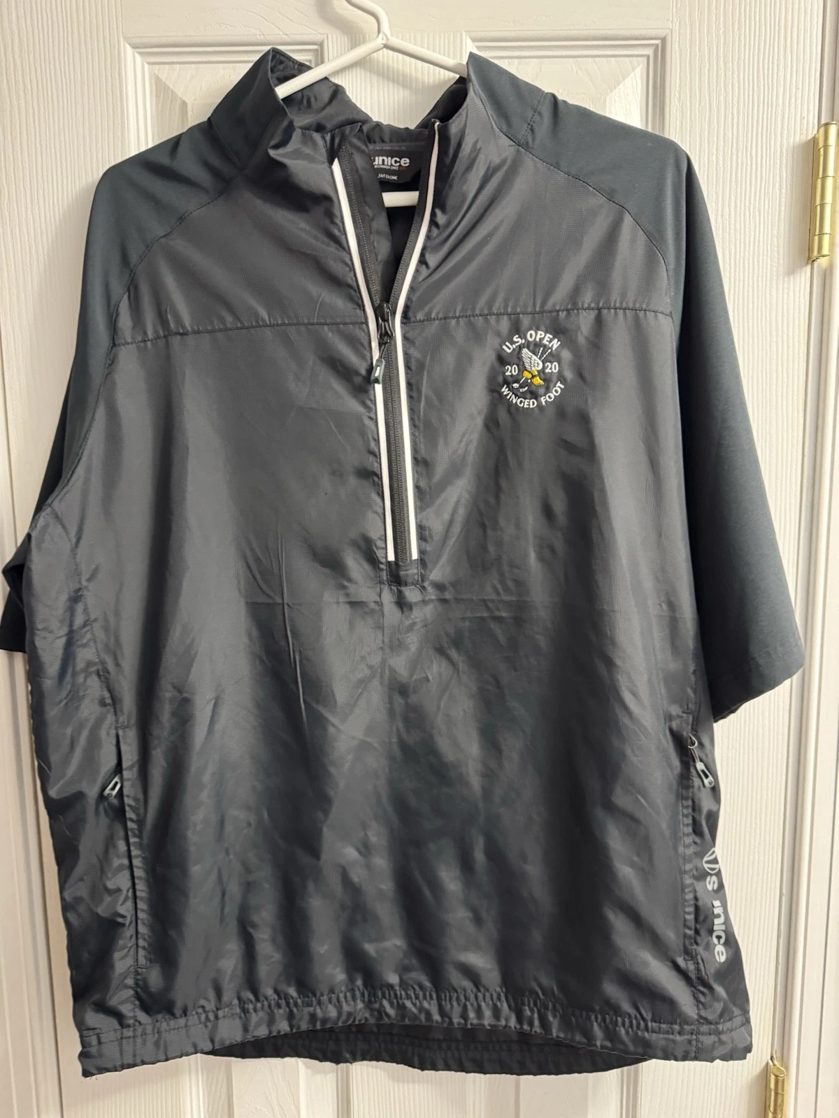 U.S. Open 2020 Golf Windbreaker Sunice Short Sleeve Men Medium Black Logo
