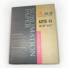 A-SUB Sublimation Paper 125g 8.5x11 110 Sheets for Inkjet Printers Heat Transfer