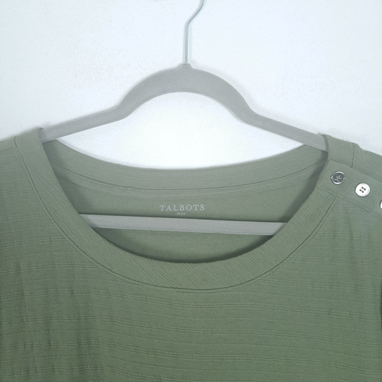 Talbots Plus Textured Stripe Button Shoulder Tuni… - image 3