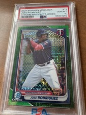 2024 Bowman Chrome Prospects Mojo Green Jose Rodriguez RC  /99 PSA 10 Gem Twins