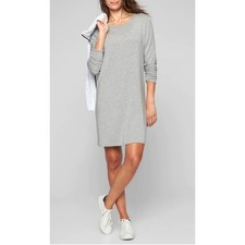 Athleta Grey cut out stretch Crossover Sweater Dress Light Grey SIZE M comfy