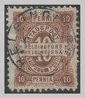 FINLAND 1880s Helsingfors 10 penni LOCAL POST - Revenue Fiscal Tax