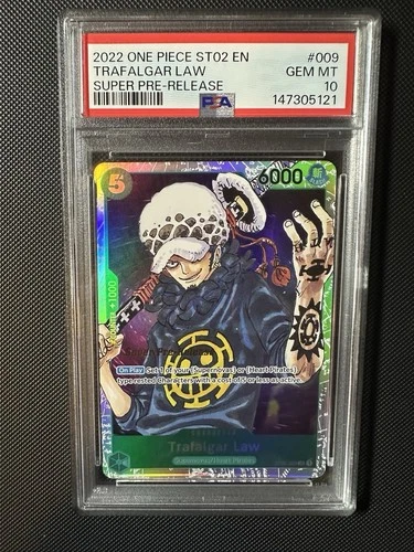 2022 ONE PIECE SUPER PRE RELEASE ST02-009 TRAFALGAR LAW PSA 10 GEM MINT ENGLISH