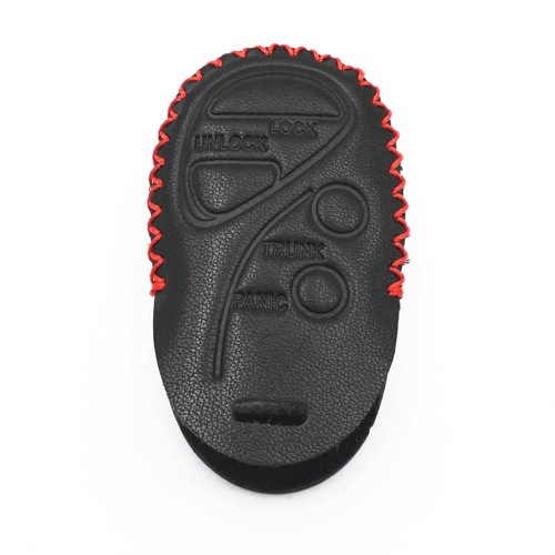 For Nissan Maxima Sentra Infiniti Black Leather 4 Buttons Key Case Fob Cover - Picture 3 of 5