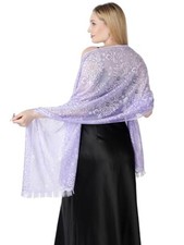 Shawls and Wraps for Evening Dresses Lace Scarfs for Women Pashmina Lilac2