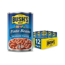 BUSH'S BEST 16 oz Canned Pinto Beans, Source of Plant 16 Ounce (Pack 12) 