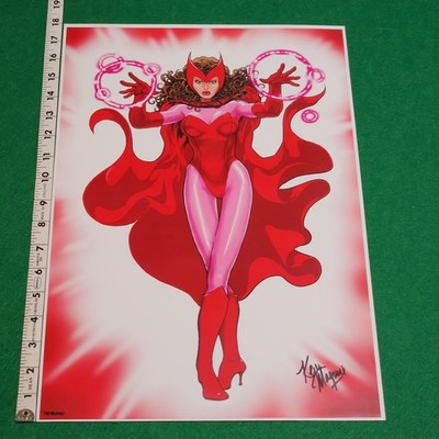 Kevin Maguire Scarlet Witch Signed Comic Art Print 18x12 DC Comics Original Art