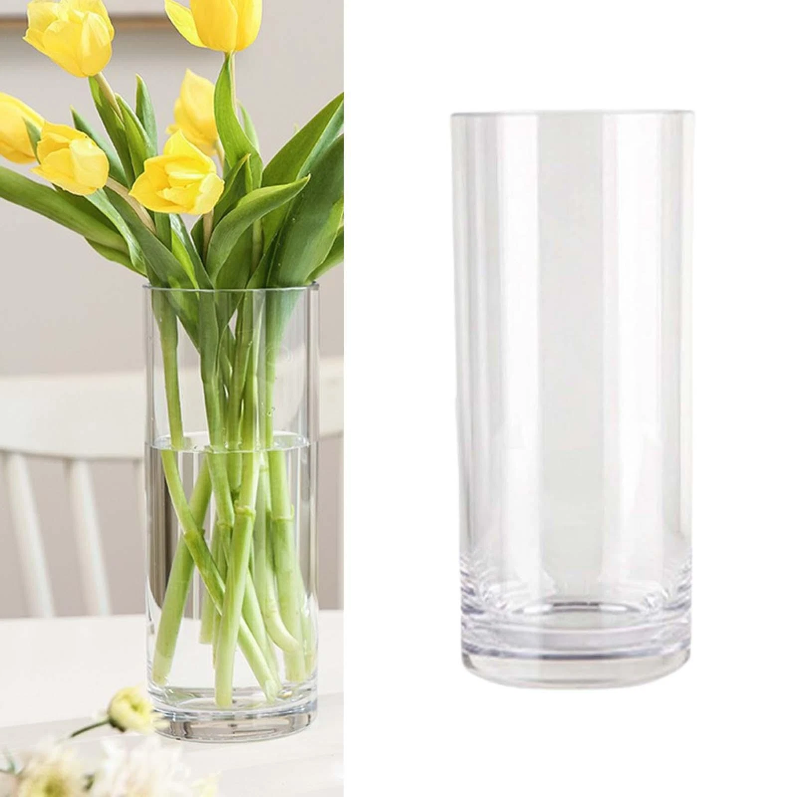 Acrylic Clear Cylinder Vase Flower Vase for Desktop Anniversary Ceremony