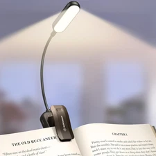 20 LED Book Light for Reading in Bed, Eye Caring Reading Light, 5 Colors & 5 Bri
