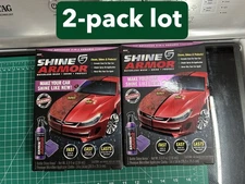 NEW 2-pack Shine Armor 3-IN-1 Ceramic Coating Car Wax Waterless Wash & Shine 8oz