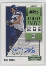 2018 Contenders Rookie Ticket/Rookie Ticket Variation Will Dissly #340 Auto et6