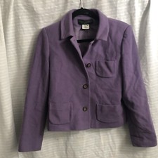 Harve Benard Purple Women's 4 Button Pockets Blazer Wool Cashmere Blend Size 8P