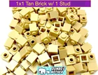 LEGO 1x1 Tan Brick with 1 Stud on Side Building Parts NEW X10