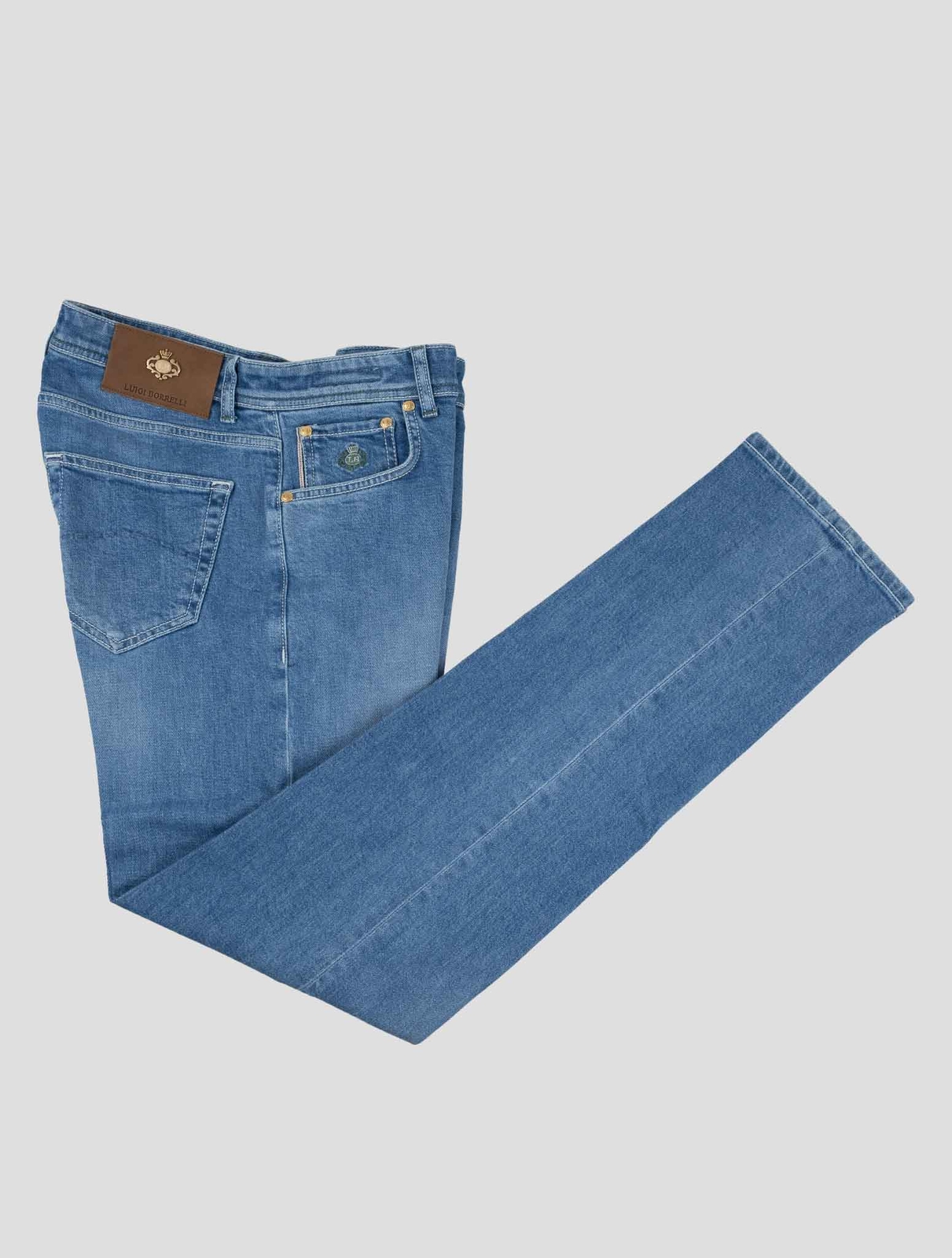 НОВЫЕ СВЕТЛО-ГОЛУБЫЕ ХЛОПЧАТОБУМАЖНЫЕ ДЖИНСЫ LUIGI BORRELLI РАЗМЕР US 38 - EU 54 LBJZ3 47390₽