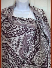 Double sided cotton handloom woven Shawl Stole Wrap Purple White color India