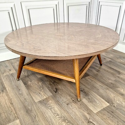 Vintage großer Couchtisch rund Mid Century Modern Atomic Sputnik Danish