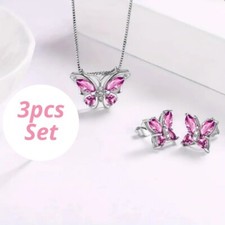 Butterfly Necklace  Earrings Set Daily Wear Fashionable Jewelry Set
