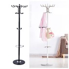 16 Hooks Coat Rack Free Stand Clothes Hat Bag Hanger Umbrella Holder Rack 44 lbs