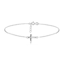 Sterling Silver Cross Chain Anklet