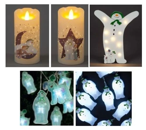 SNOWTIME Christmas Lights The Snowman and Snowdog LED Candles/String Lights